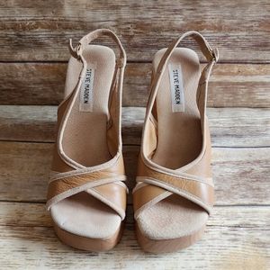 Steve Madden Corck Wedge Sandals Size 10